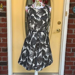 H Halston Palm Leaf Pattern Dress